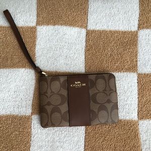 Coach Tan cardholder wristlet